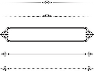 アンティーク/ビンテージ/飾り線/見出し/フレーム/ブラック/イラスト/素材