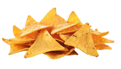 Naklejka premium Set of mexican nachos chips - isolated on transparent background