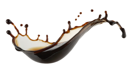 Soy sauce splash - isolated on transparent background