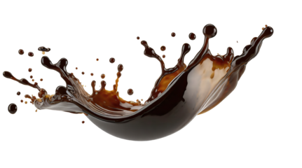 Soy sauce splash - isolated on transparent background