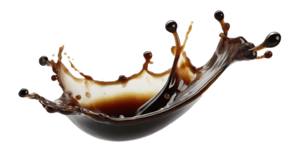 Soy sauce splash - isolated on transparent background