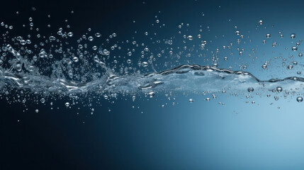 Closeup of water splash and tiny bubbles isolated on white background. Fresh water with bubbles.