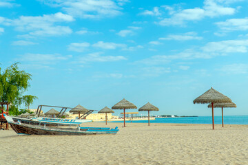 wakra, Qatar- December 17, 2023: Beautiful beaches in Qatar. Al wakrah beach wakra souq 
Doha Qatar