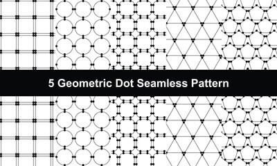 5 Geometric dot seamless pattern design.