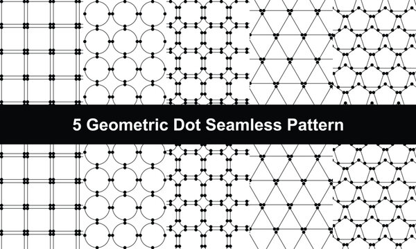 5 Geometric dot seamless pattern design.