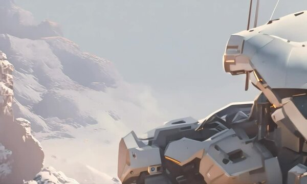 animal cyborg sci-fi cyberpunk. Virtual cinematic video scene animated background