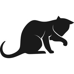 Flat Cat Silhouette