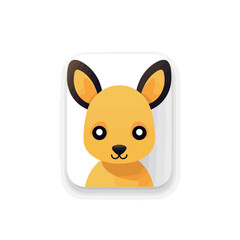 Cute kangaroo icon on white background. Vector illustration.