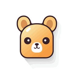 Cute animal icon. Vector illustration in flat cartoon style with shadow.