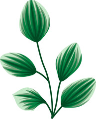 Green Floral Leaves Illustration
