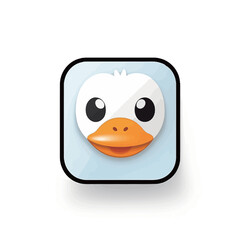 Vector duck icon. Flat design style. Vector Illustration