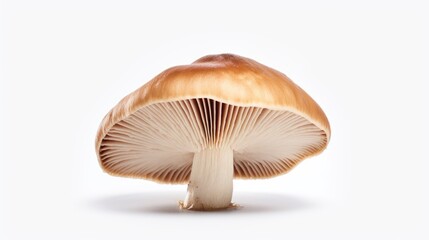 Fototapeta premium A simple and elegant image of a mushroom against a clean white background. Perfect for adding a touch of nature to any design project