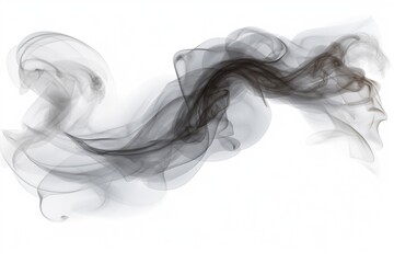 Black and white photo of smoke on a white background. Suitable for various graphic designs and artistic projects