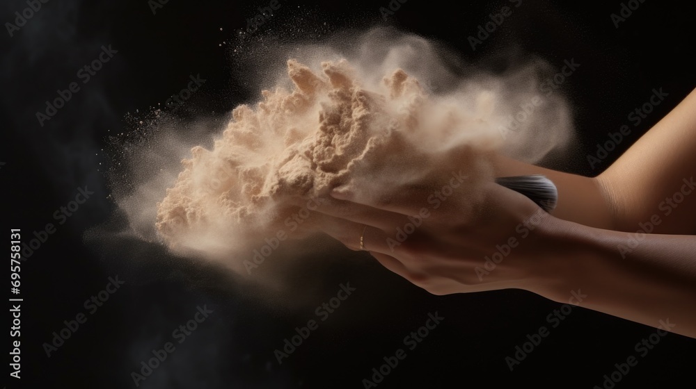 Poster a person holding a pile of sand in their hand. versatile image that can be used for various purposes
