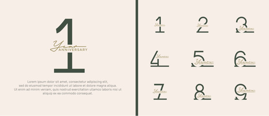 set of anniversary logo black color on white background for celebration moment