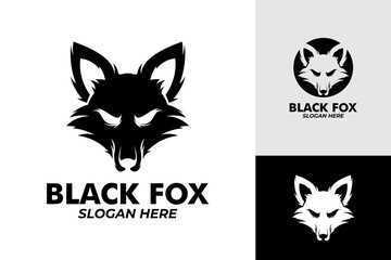 Black Fox Monogram Flat Wild Logo Design