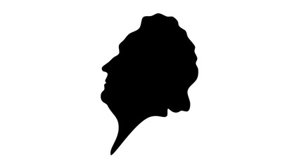Justus von Liebig, black isolated silhouette