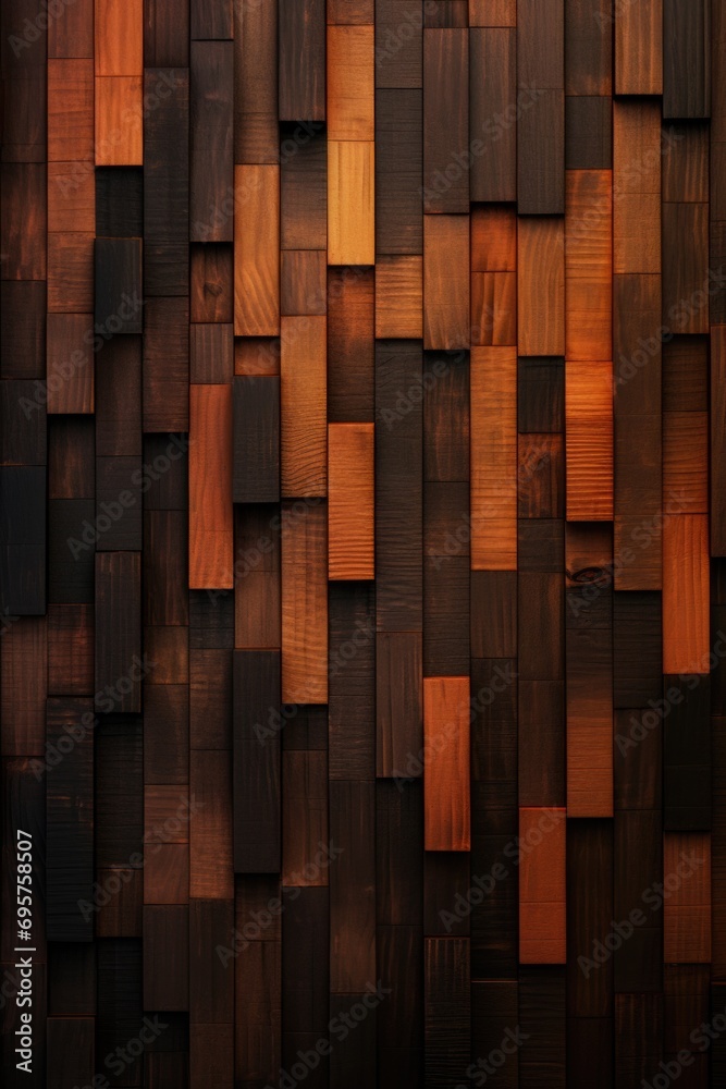 Poster Close up view of a wooden wall with various vibrant colors. Perfect for adding a pop of color and texture to any design project