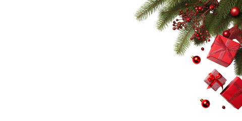 Christmas decoration with fir branches Artificial Intelligence Generative