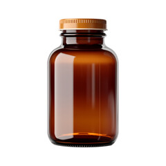Brown medicine bottle isolated on transparent background