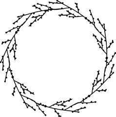 Leaves Plant Round Wreaths Element