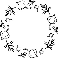 Leaves Plant Round Wreaths Element