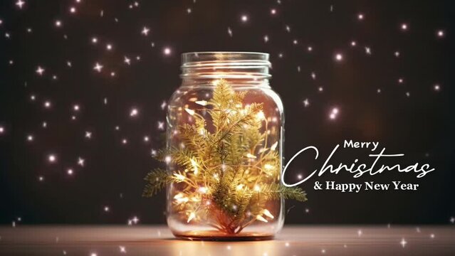 a candle filled mason jar on the table
