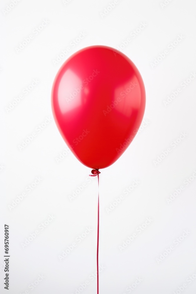 Poster A vibrant red balloon with a string attached. This versatile image can be used for various purposes
