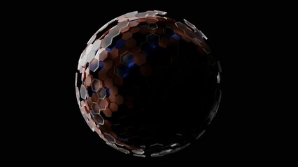 hexagon planet made in 3d