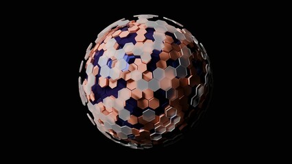 hexagon planet made in 3d