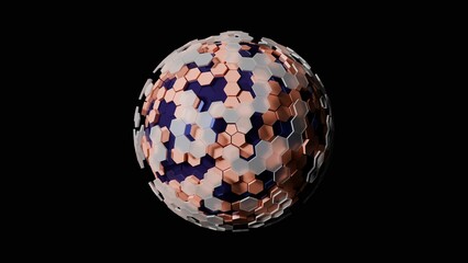 hexagon planet made in 3d