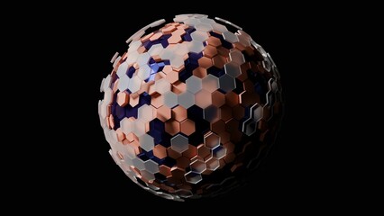 hexagon planet made in 3d