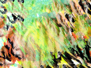 Background made of an abstract painting with watercolor paints with water stains, waves and lines...