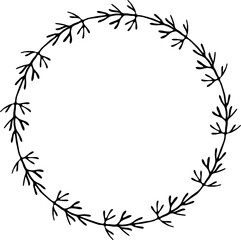 Leaves Plant Round Wreaths Element