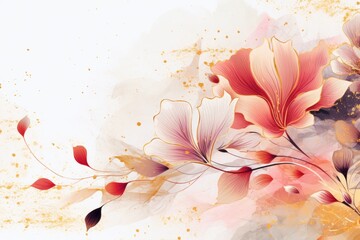 A painting of flowers on a white background. Suitable for various design projects