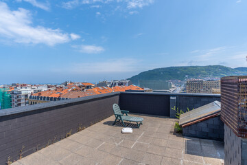 Obraz premium Beautiful terrace and roof in the city of San Sebastian, Gipuzkoa