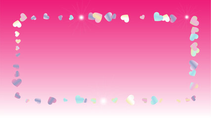 Realistic Background with Confetti of Hearts Glitter Particles. St. Valentine Day. Celebration pattern. Light Spots. Explosion of Confetti. Glitter Vector Illustration. Design for Banner.