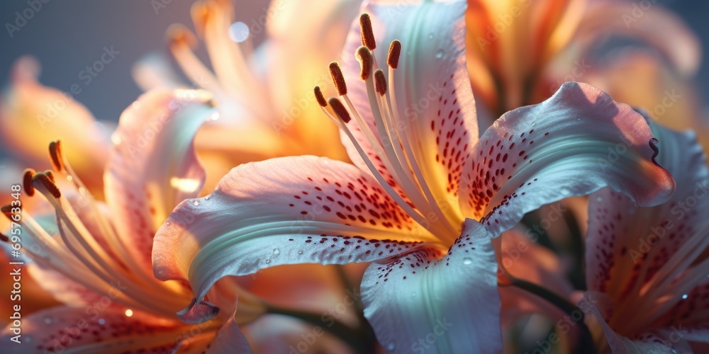 Poster A close-up view of a vibrant bunch of flowers. Perfect for adding a pop of color to any project or design