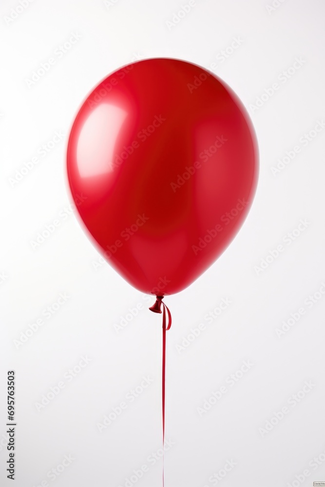 Poster A vibrant red balloon with a string attached. Perfect for adding a pop of color and whimsy to any project or design