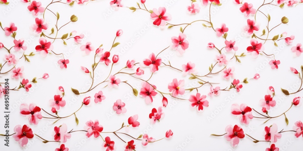 Aufkleber A detailed view of vibrant flowers arranged on a clean white surface. Perfect for adding a pop of color to any project