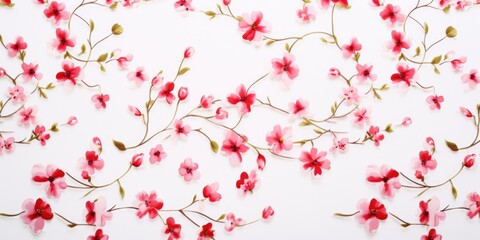 A detailed view of vibrant flowers arranged on a clean white surface. Perfect for adding a pop of color to any project