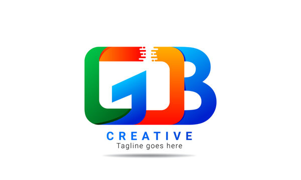 Creative GDB initial colorful logo design and template. Professional GDB letter logo design brand identity