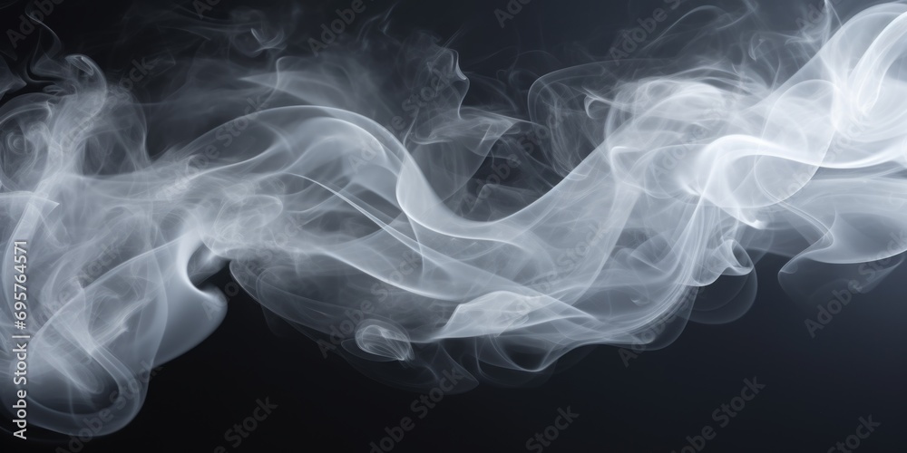 Aufkleber Close-up view of smoke on a black background. Suitable for use in various projects and designs