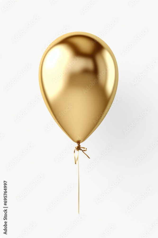 Poster a golden balloon with a string attached. can be used for celebrations and decorations