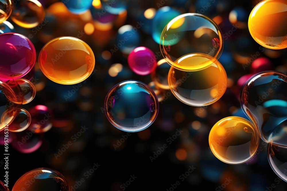 Poster Bubbles floating in the air, perfect for adding a touch of playfulness to your designs
