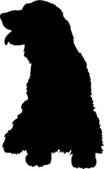 Spaniel sitting Dog silhouette Breeds Bundle Dogs on the move. Dogs in different poses.
The dog jumps, the dog runs. The dog is sitting. The dog is lying down. The dog is playing