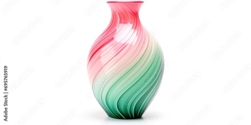 Aufkleber A vibrant multicolored glass vase placed on a clean white surface. Perfect for adding a pop of color to any home or office decor