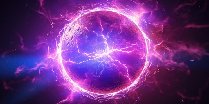 A ball of plasma with a bright purple center. Can be used for scientific or futuristic concepts