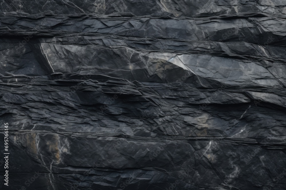Poster A black and white photo showcasing the intricate details of a rock face. Ideal for projects that require a natural and textured element