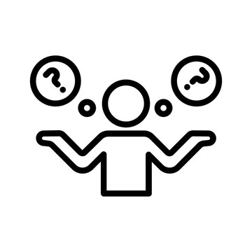 Black line icon for Unaware